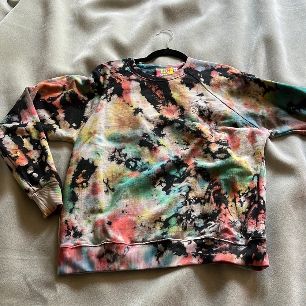 Big bud press magic rainbow waters tie die crew neck sweatshirt small